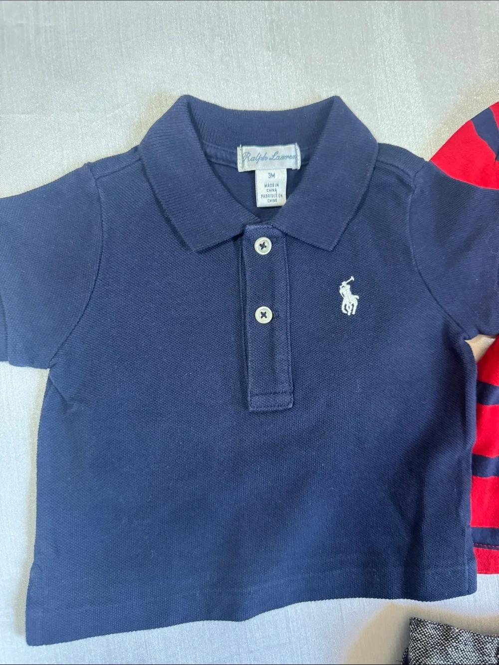 Ralph Lauren Kids Navy Polo & Red/Navy Striped Long-Sleeve Top
